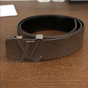 Louis Vuitton brown suede belt - size 30inch